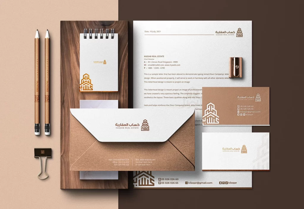 Custom branding design showcasing impactful logos and color palettes for businesses in Dubai.