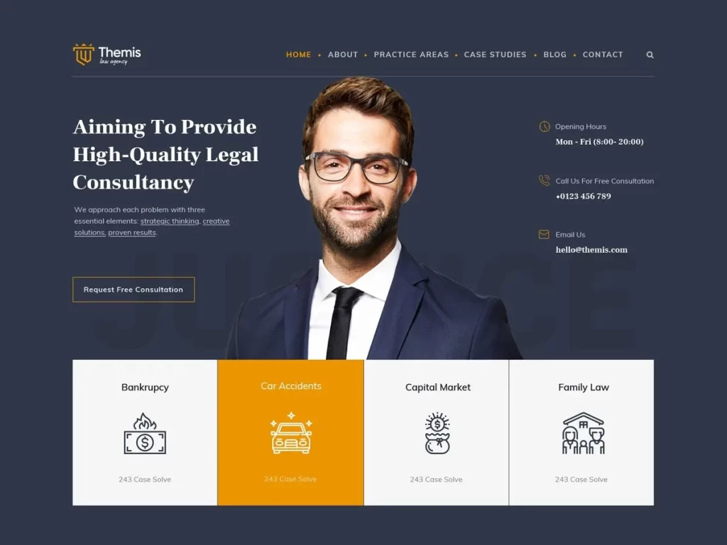 Law firm web design by WEFORDESIGN in Dubai, featuring client portals, SEO optimization, and mobile-friendly layouts for enhanced client engagement.